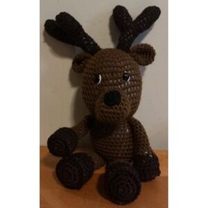 Handmade Crochet Reindeer 12" (16" To Bottom Of Feet)